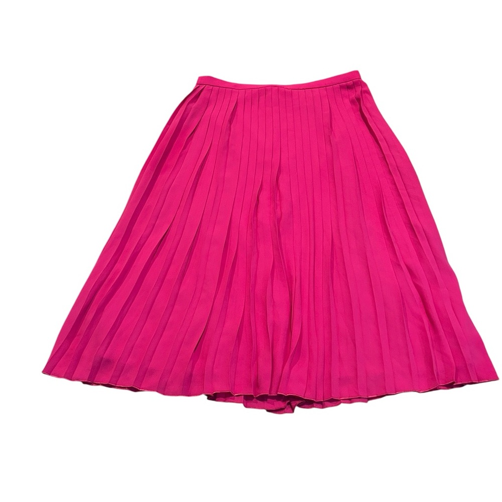 J. CREW fuchsia pleated midi skirt